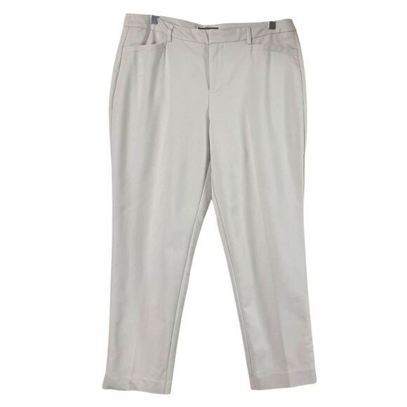 Roz & Ali Dressbarn Ankle Crop Pants Slim Fit Mid Rise Cream Women’s Size 12 - Picture 3 of 11